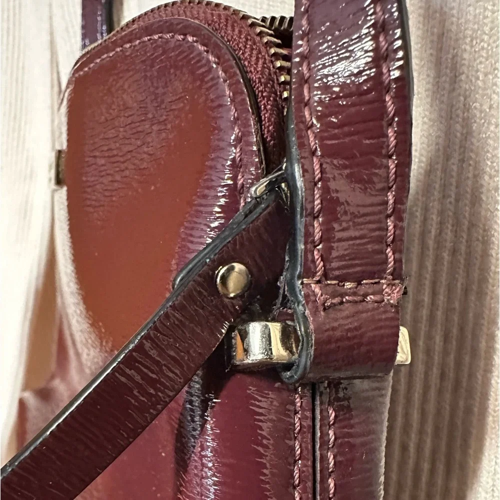 kate spade Burgundy Saffiano Patent Leather Crossbody and Shoulder Bag ♠️